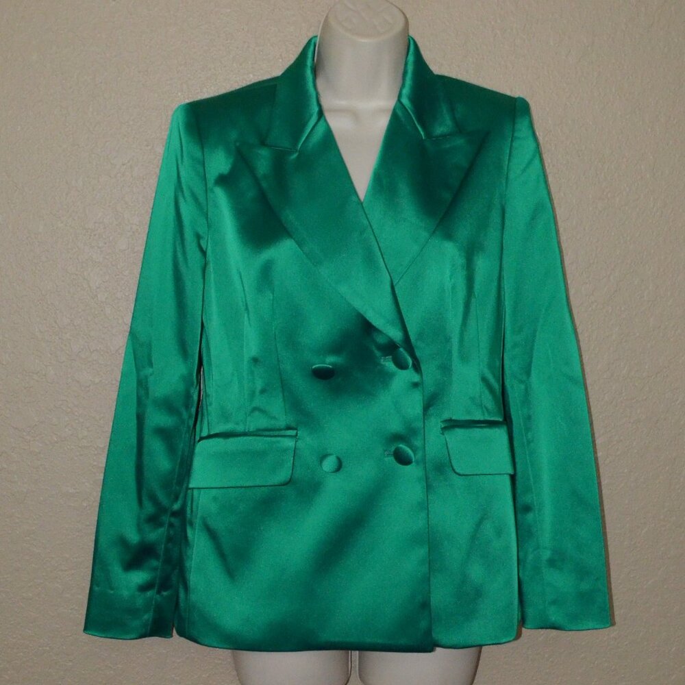 Sz 4 Susan Bender Green Silk Blazer Jacket